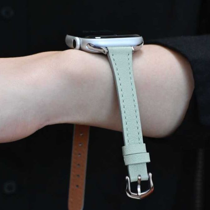 アップルウォッチバンド 上質なめらか細身レザーバンド