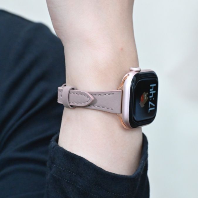 アップルウォッチバンド 上質なめらか細身レザーバンド