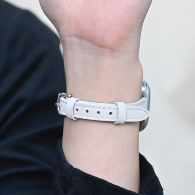 アップルウォッチバンド 上質なめらか細身レザーバンド