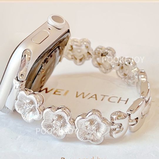 アップルウォッチバンド 花のきらめき ステンレスバンド