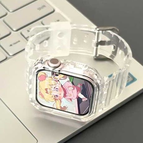 アップルウォッチバンド 透明感あふれる一体型バンド