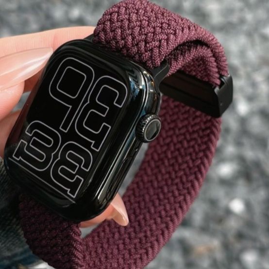 アップルウォッチバンド 伸縮性ニット編み込みベルト