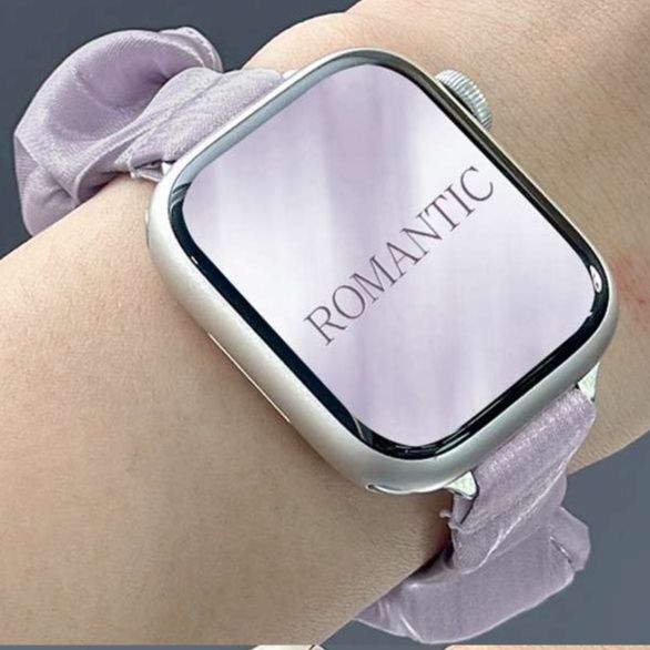 アップルウォッチバンド ロマンチック スクランチースマートウォッチバンド