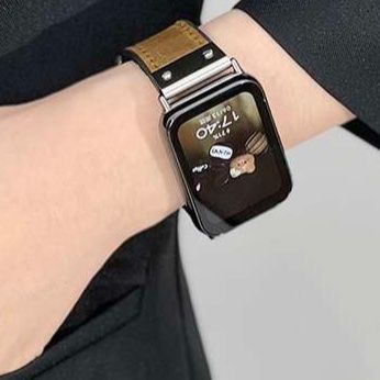 アップルウォッチバンド 金属留め具付き本革レザーバンド