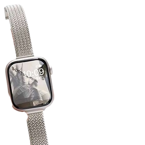 アップルウォッチバンド メッシュ編み上げステンレスバンド