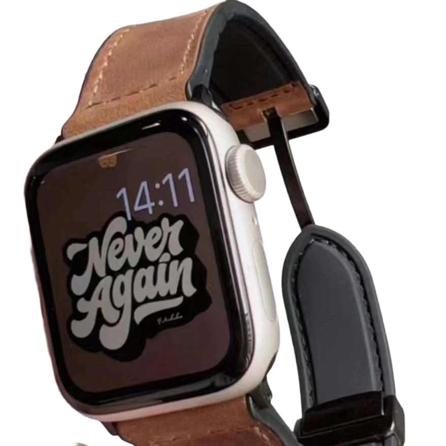 アップルウォッチバンド 本革二重巻きステッチデザイン時計替えベルト