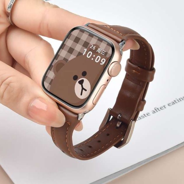 アップルウォッチバンド 高級レザー調スマートウォッチストラップ