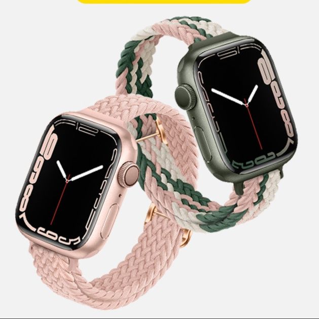 アップルウォッチバンド 編み込みデザイン一体型伸縮バンド