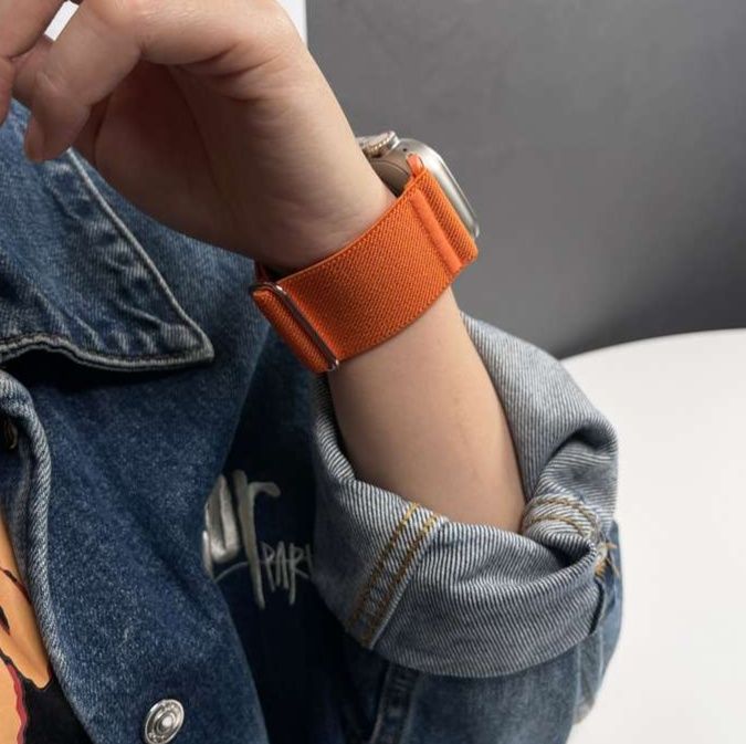 アップルウォッチバンド 伸縮性抜群ナイロン編み込みスポーツバンド