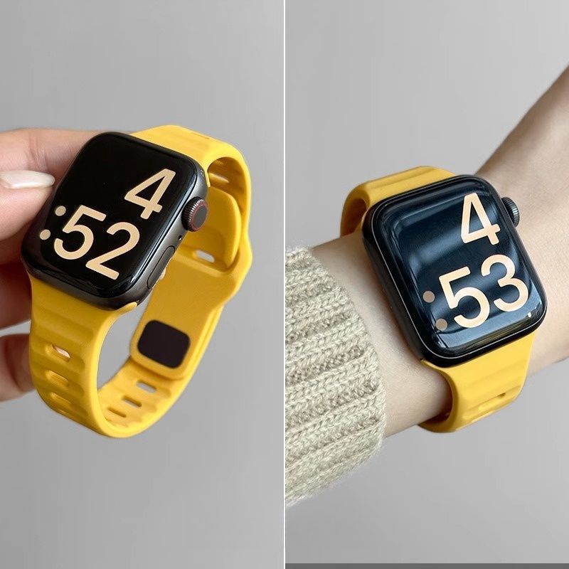 アップルウォッチバンド 通気性抜群シリコン製スポーツバンド