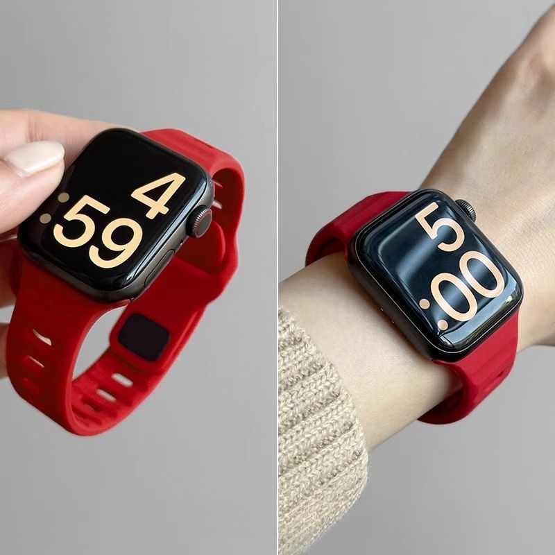 アップルウォッチバンド 通気性抜群シリコン製スポーツバンド