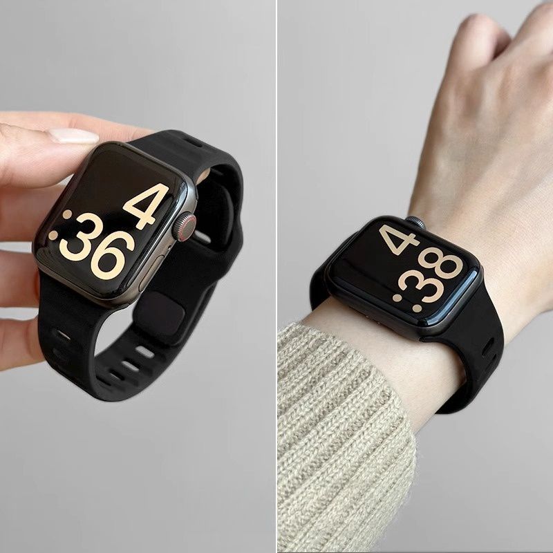 アップルウォッチバンド 通気性抜群シリコン製スポーツバンド