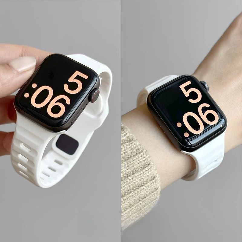 アップルウォッチバンド 通気性抜群シリコン製スポーツバンド