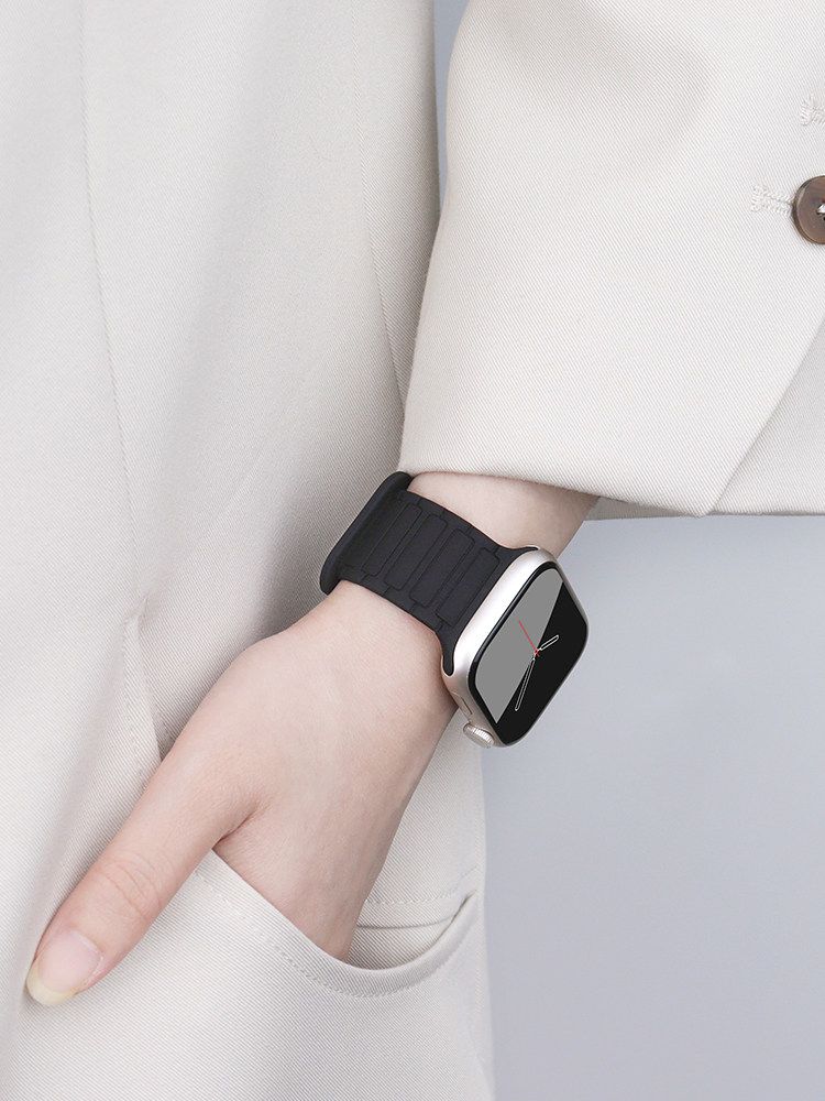 アップルウォッチバンド シリコン 磁気吸着 ツートンデザイン