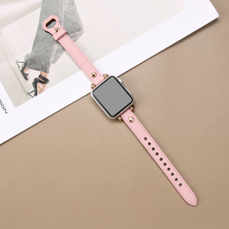 アップルウォッチバンドレザー 本革スリム円環金具付き時計替えベルト