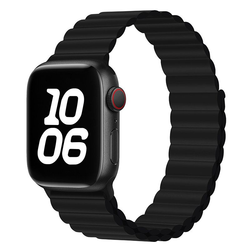 アップルウォッチバンド 回環式シリコン磁気吸着タイプ スポーツデザイン 男女兼用