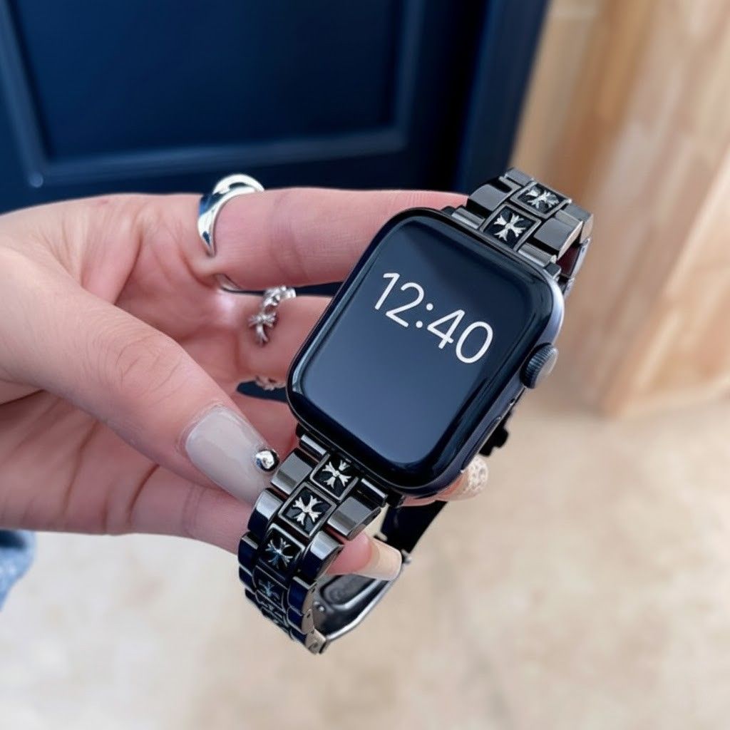 アップルウォッチバンドステンレス 十字架装飾 腕時計バンド