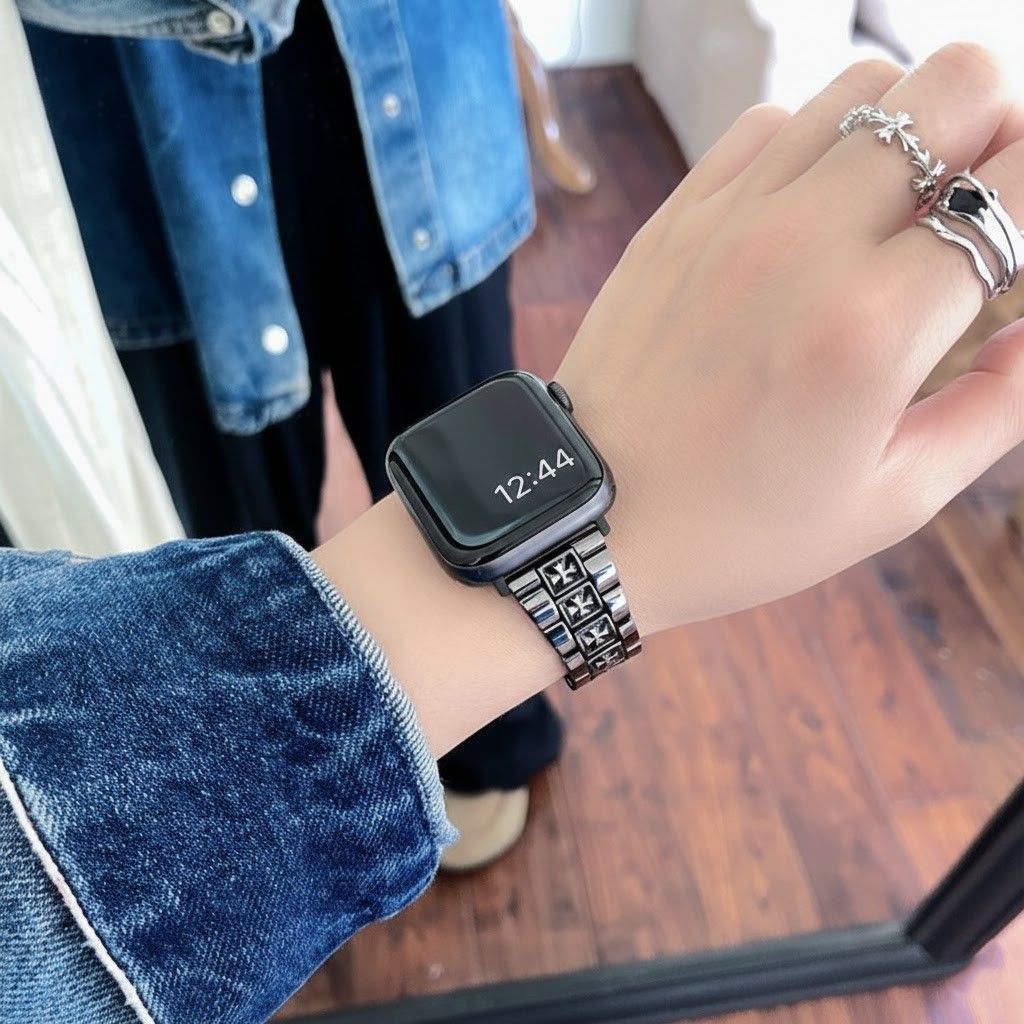 アップルウォッチバンドステンレス 十字架装飾 腕時計バンド
