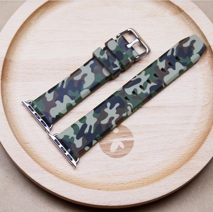 アップルウォッチバンド 迷彩柄シリコン製スポーツバンド