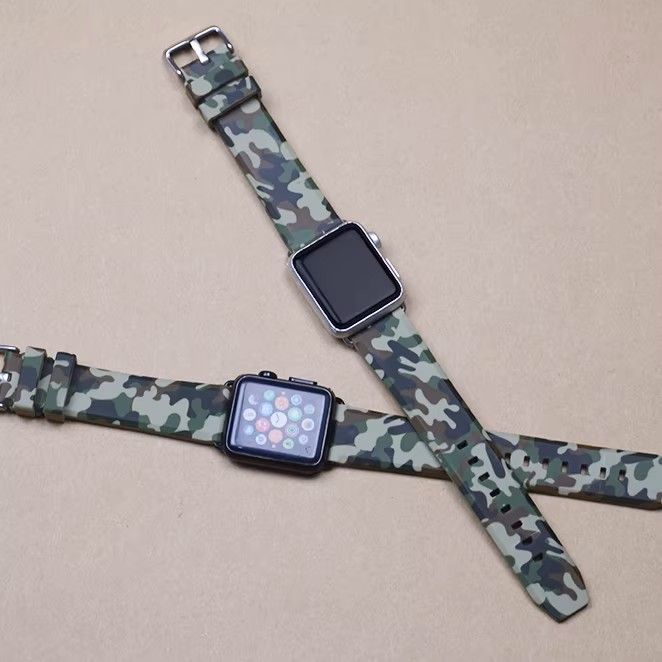 アップルウォッチバンド 迷彩柄シリコン製スポーツバンド