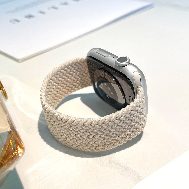 アップルウォッチバンド ナイロンバンド 編み込み 一体型 弾力シングルループ