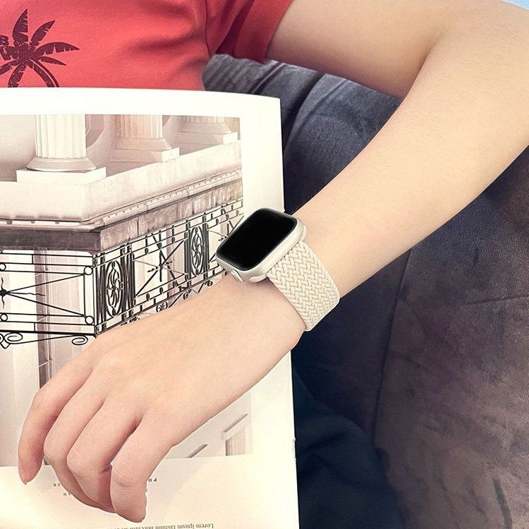 アップルウォッチバンド ナイロンバンド 編み込み 一体型 弾力シングルループ