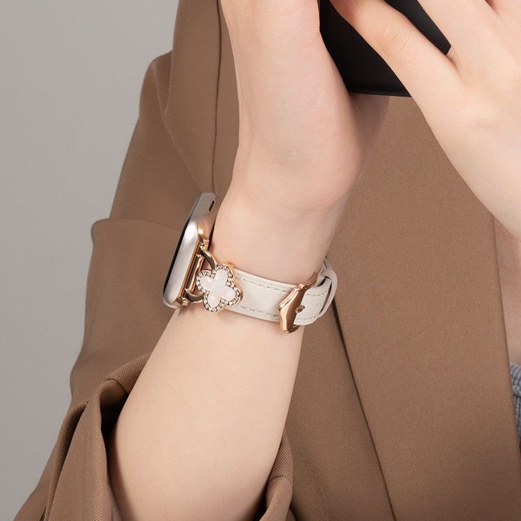 アップルウォッチバンド 高級クローバーモチーフ レザー