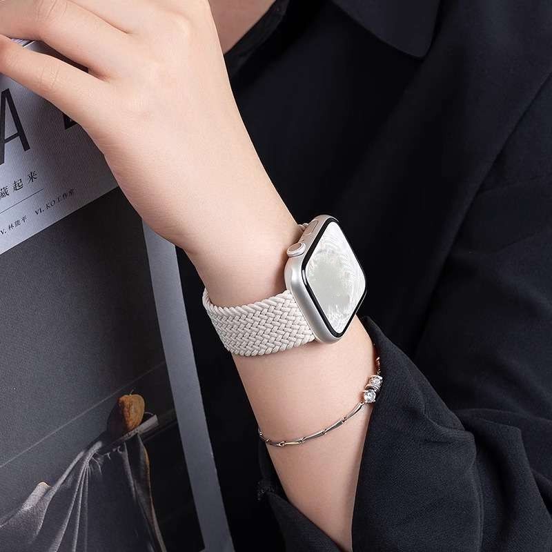 アップルウォッチバンド 編み込み伸縮性ソロループバンド