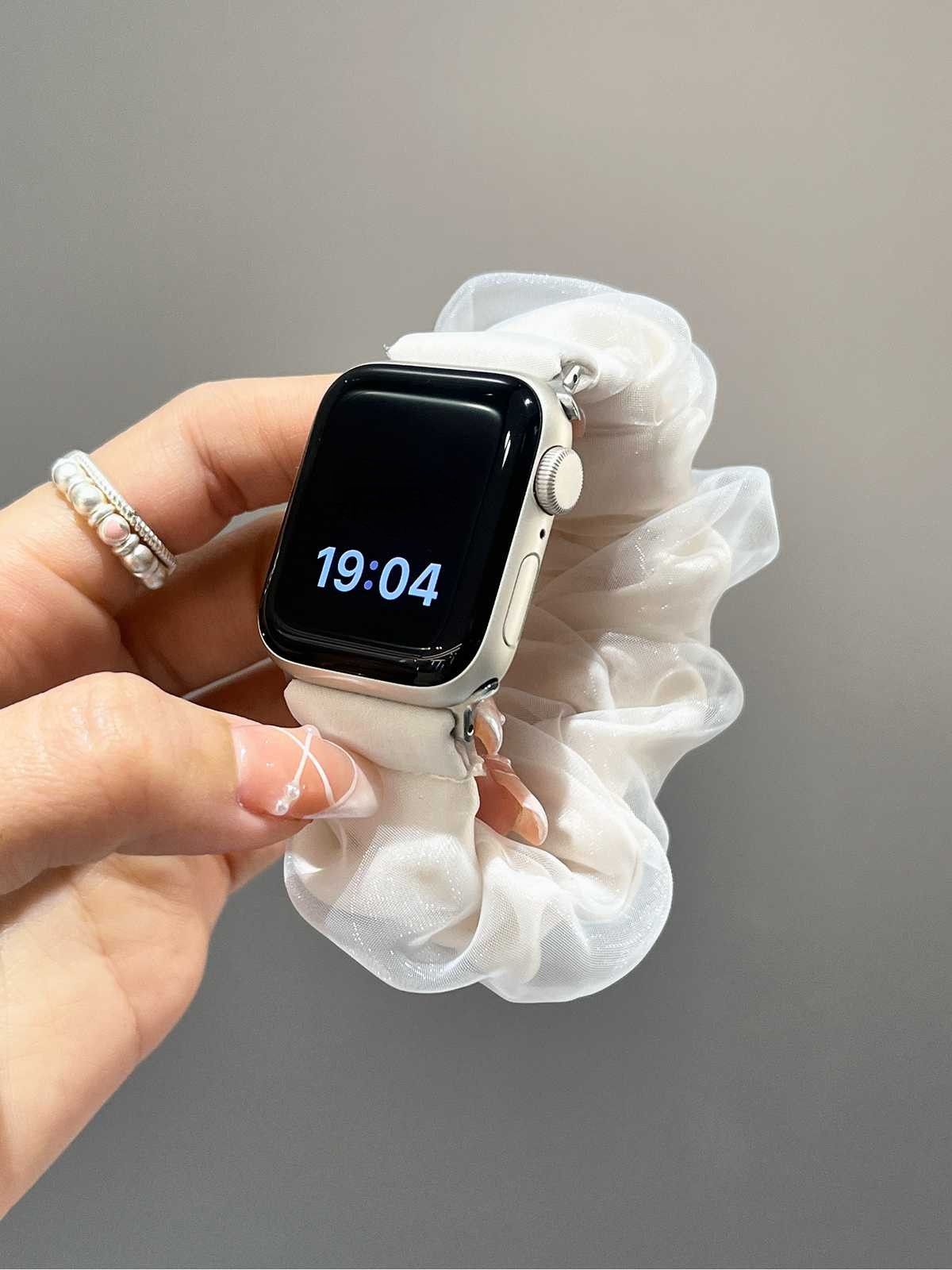 アップルウォッチバンドナイロン ふんわりシュシュバンド