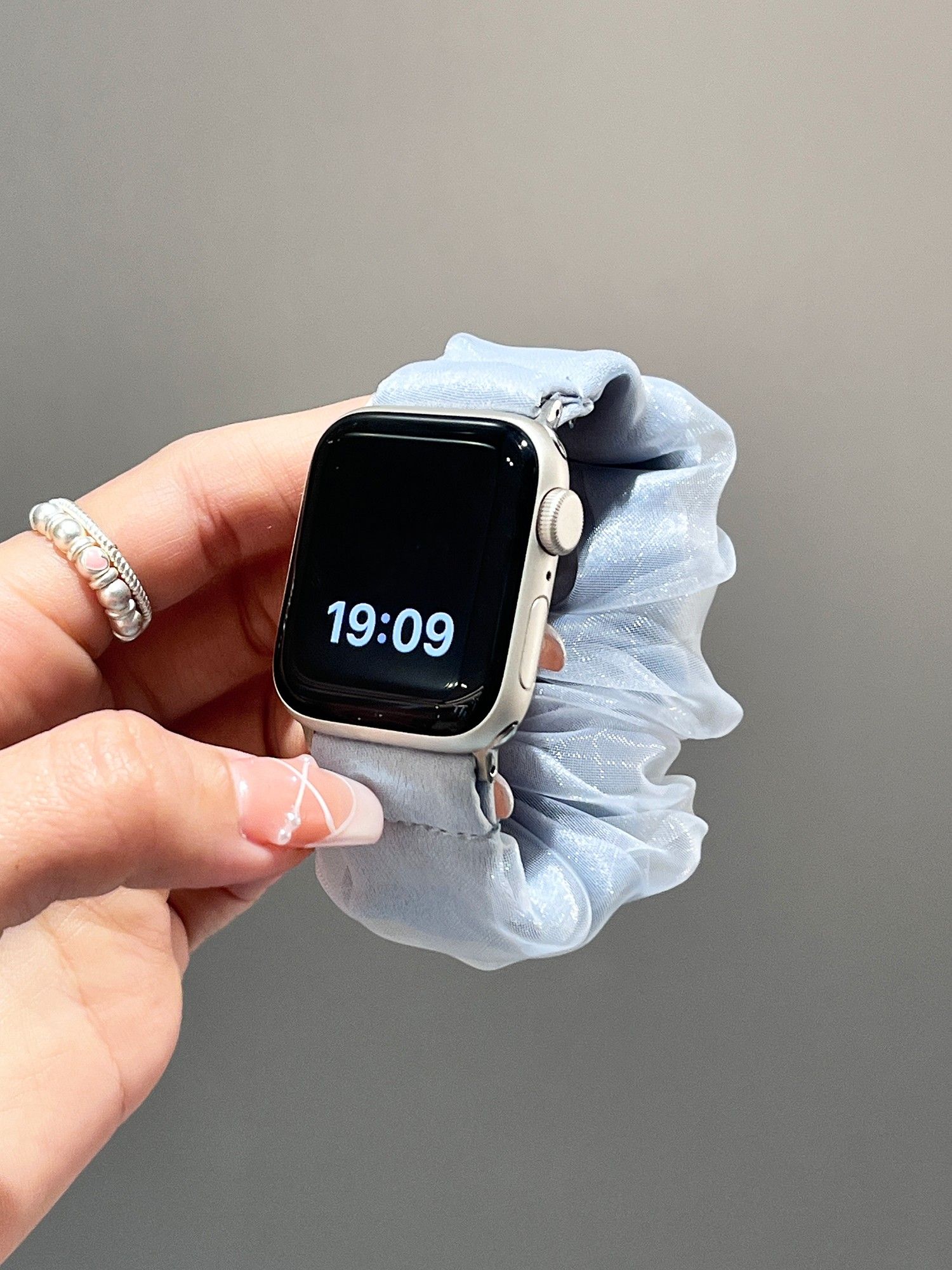 アップルウォッチバンドナイロン ふんわりシュシュバンド