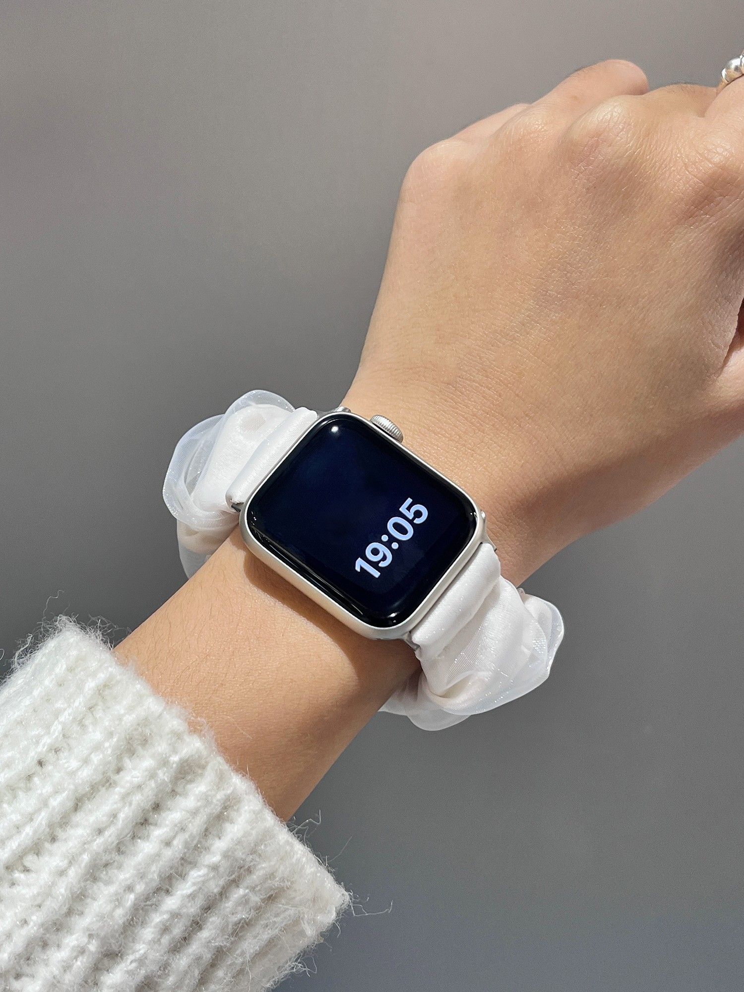 アップルウォッチバンドナイロン ふんわりシュシュバンド