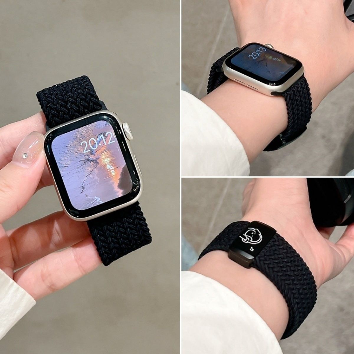 アップルウォッチバンド ふんわり編み込みソロループ