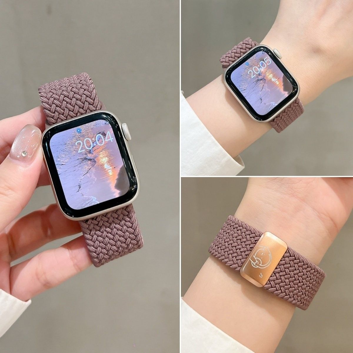 アップルウォッチバンド ふんわり編み込みソロループ