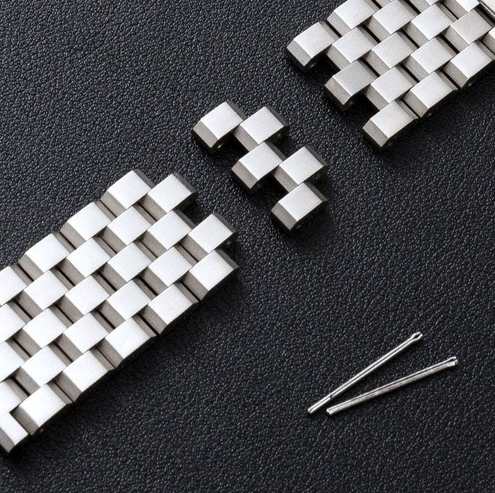 アップルウォッチバンド 七連ブロック編み込みステンレスバンド