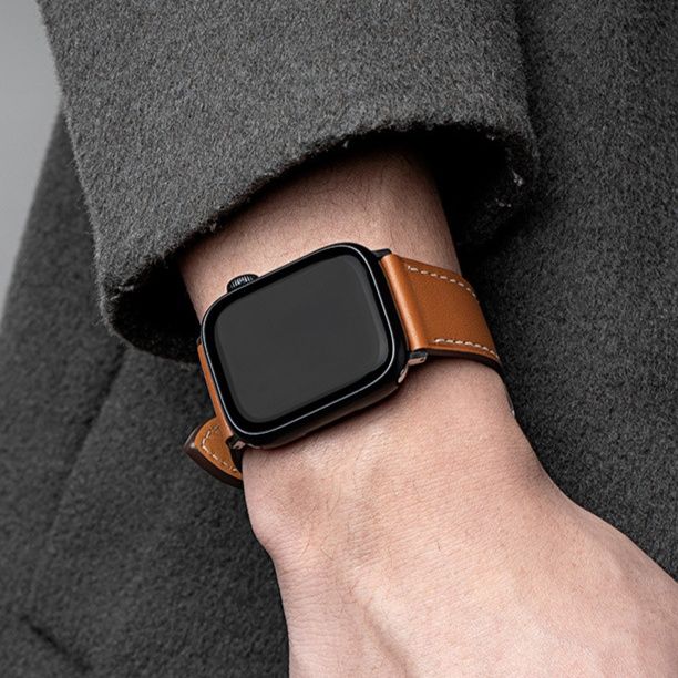 アップルウォッチバンドレザー 本革一枚革仕立てのシンプルステッチバンド