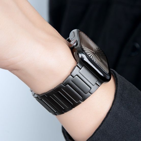 アップルウォッチバンド チタン製流線型デザインリンクバンド