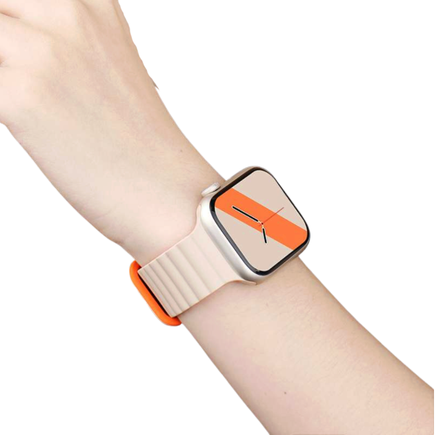 アップルウォッチバンド 撞色シリコン磁気スポーツバンド for Apple Watch