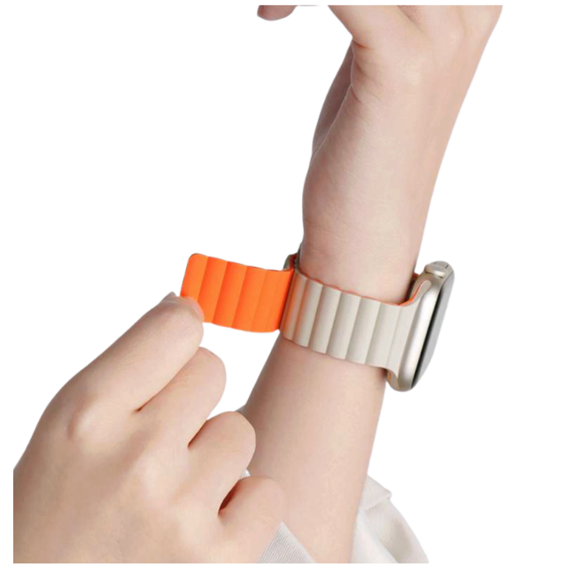 アップルウォッチバンド 撞色シリコン磁気バンド for Apple Watch