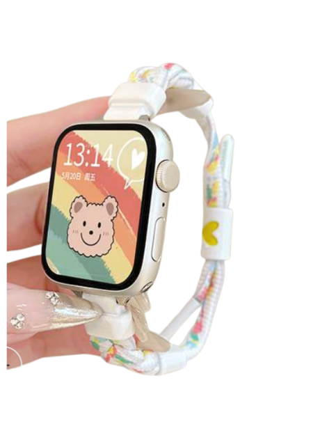 アップルウォッチバンド ニット編みハート柄スマートウォッチバンド
