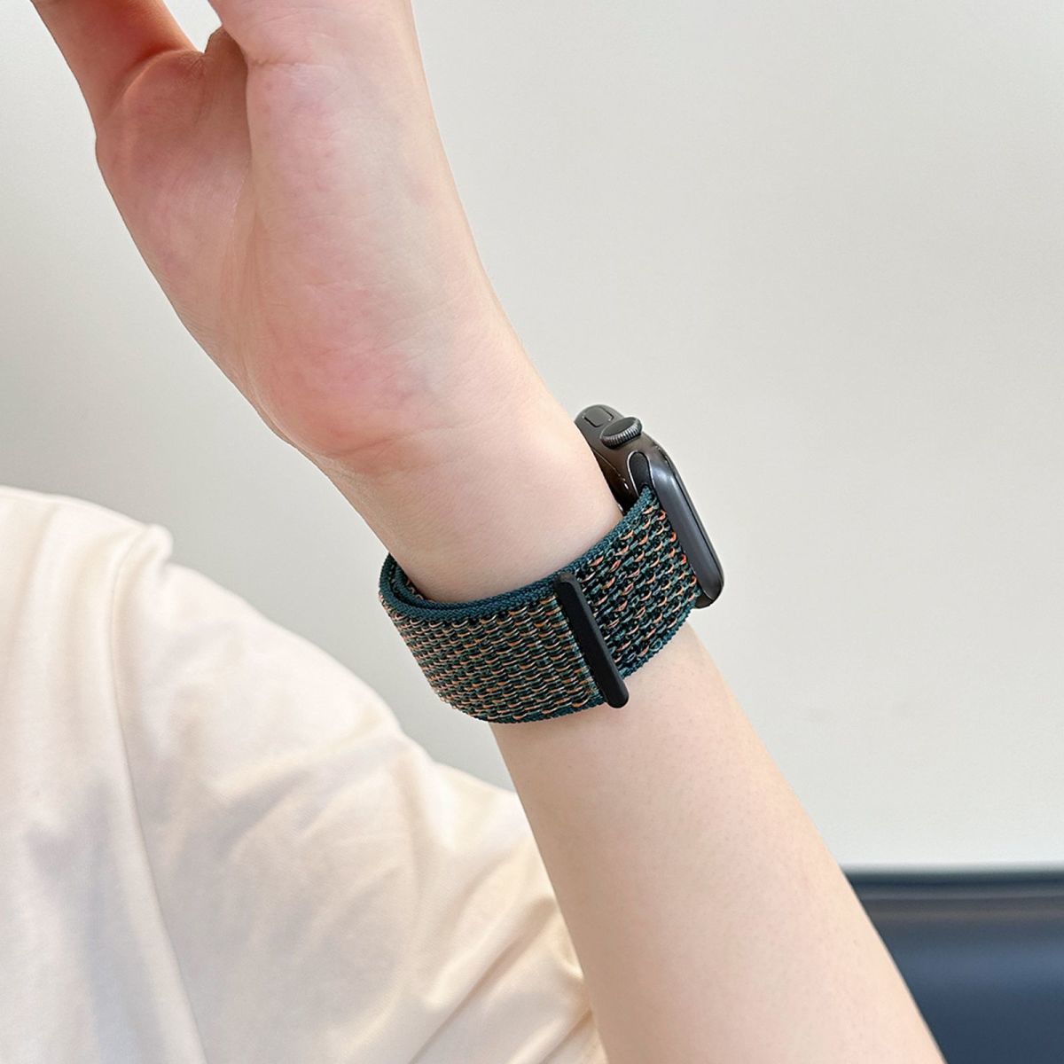 アップルウォッチバンド 編み込みデザインソフトファブリックソロループバンド