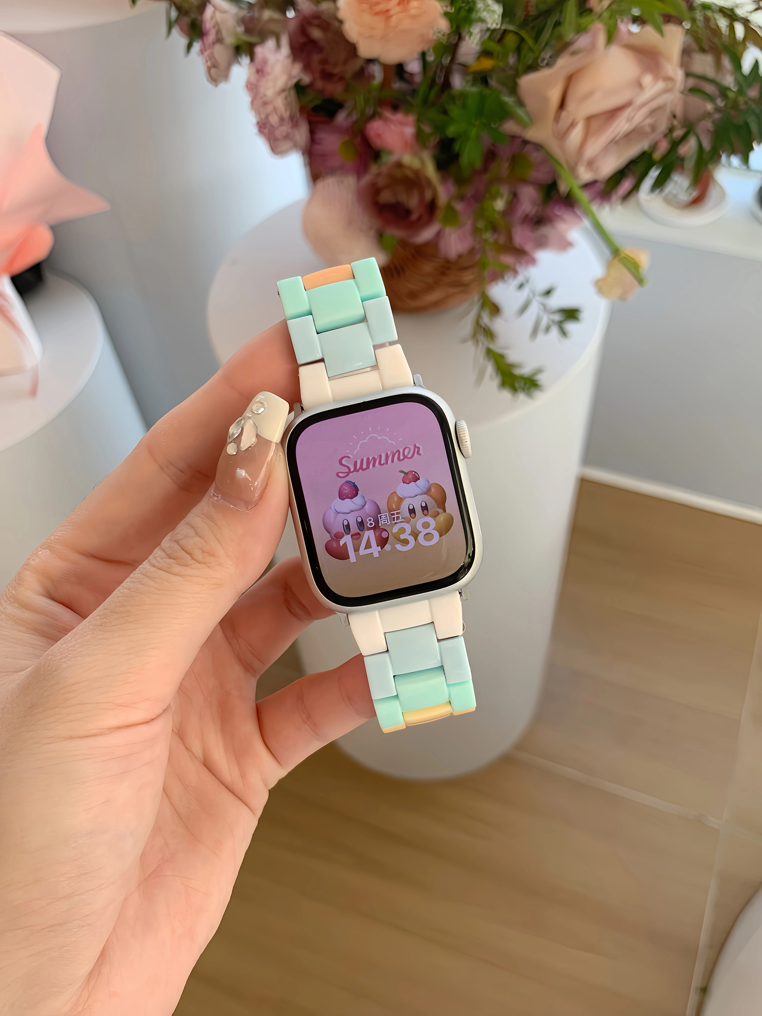 アップルウォッチバンド パステルブロック スポーツバンド