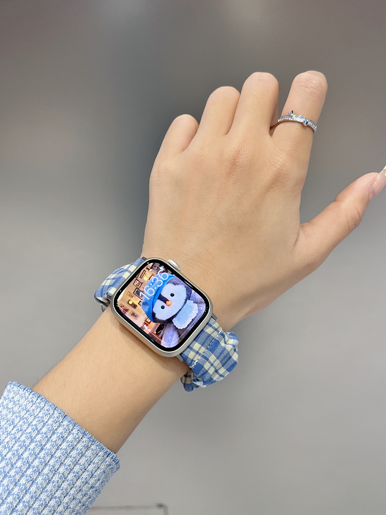 アップルウォッチバンド シュシュ風ナイロンバンド
