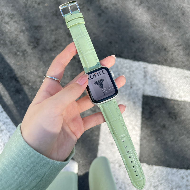 アップルウォッチバンド 上質クロコ型押し革バンド