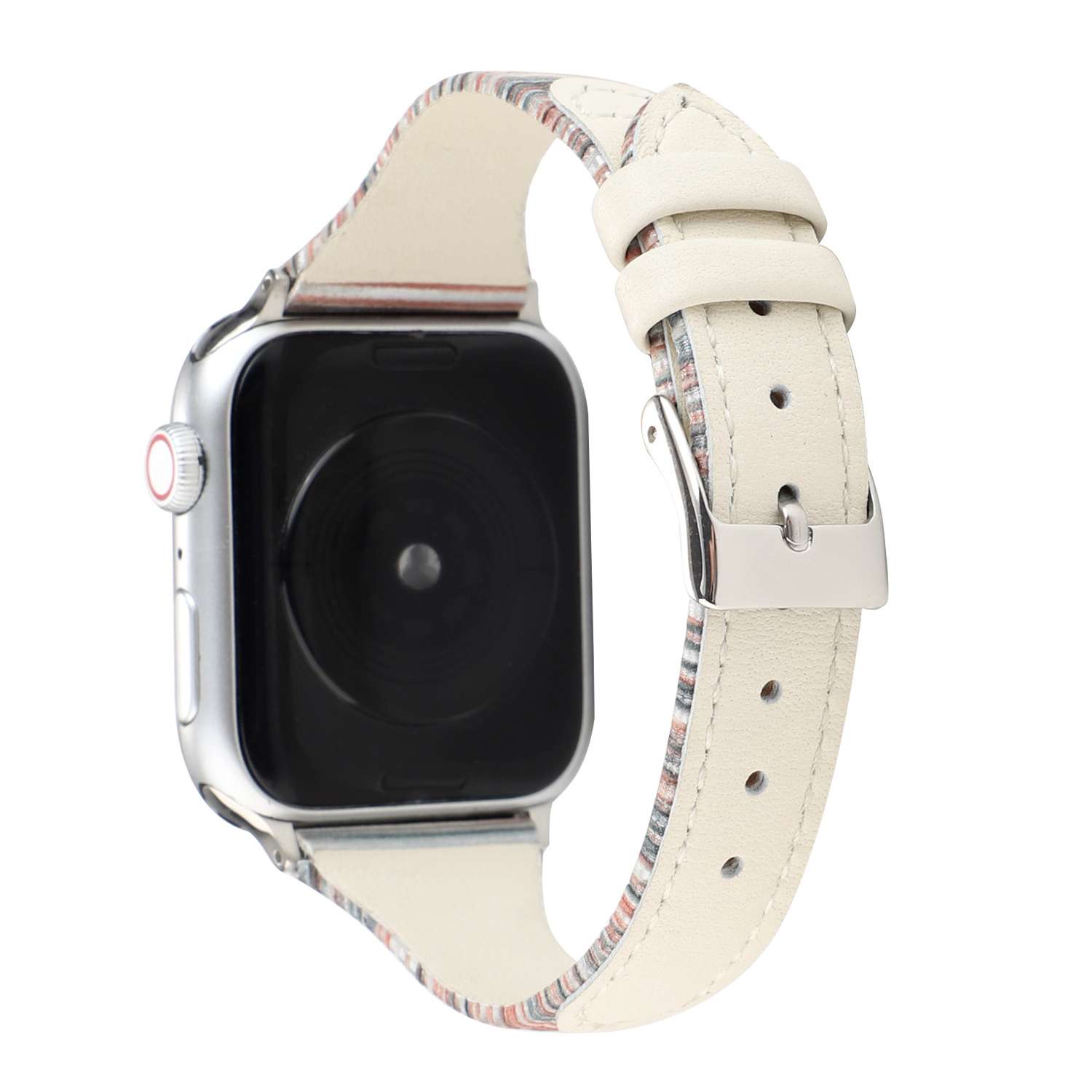 アップルウォッチバンド ストライプ柄レザー