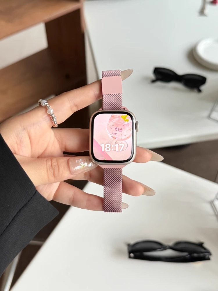 アップルウォッチバンド メッシュ編み込みステンレスバンド