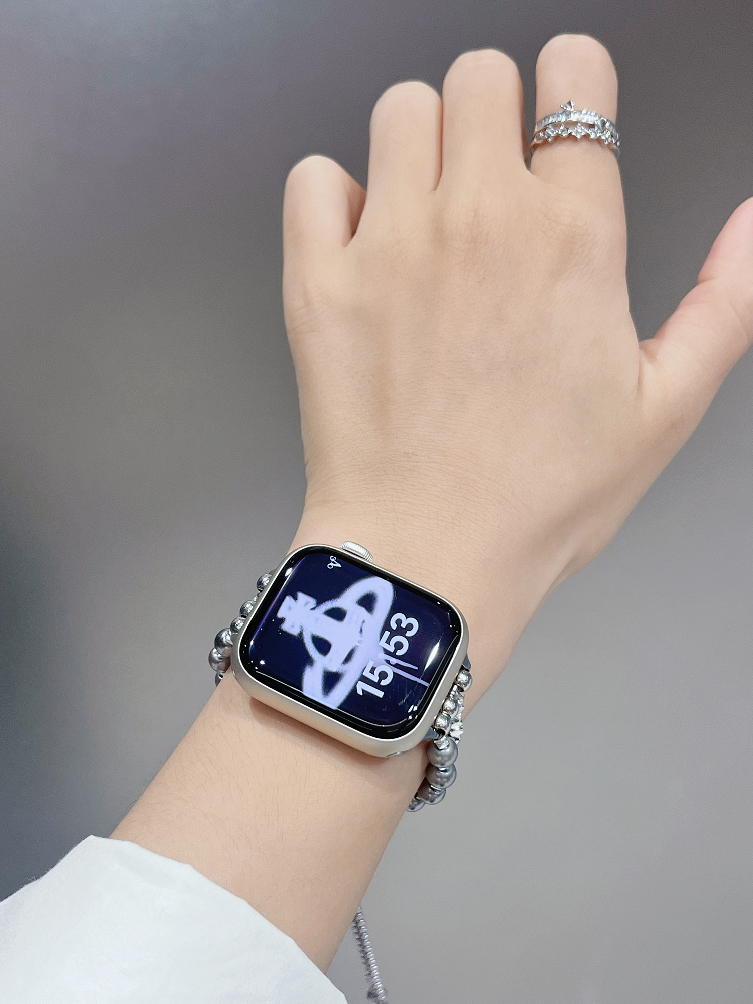 アップルウォッチバンド 煌めきビーズステンレスバンド