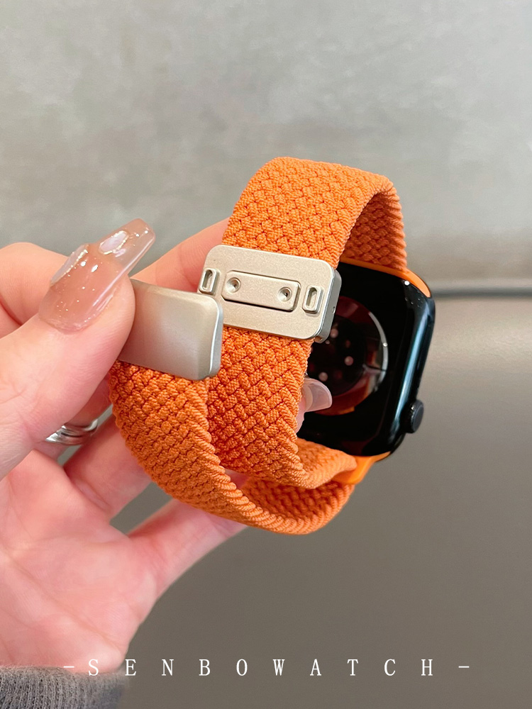 アップルウォッチバンド 伸縮編み込みメッシュバンド