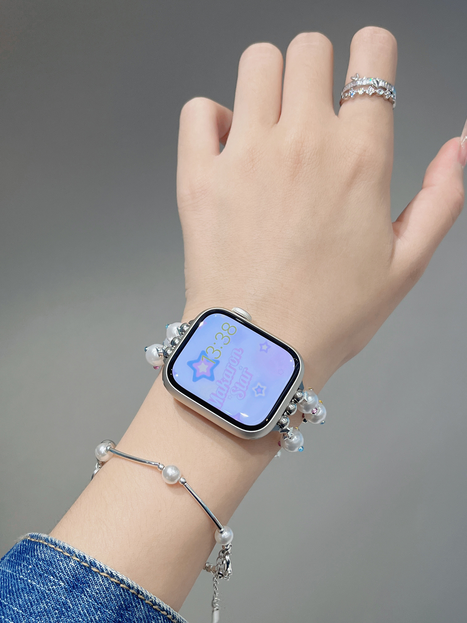 アップルウォッチバンド 宝石パールブレスレットバンド