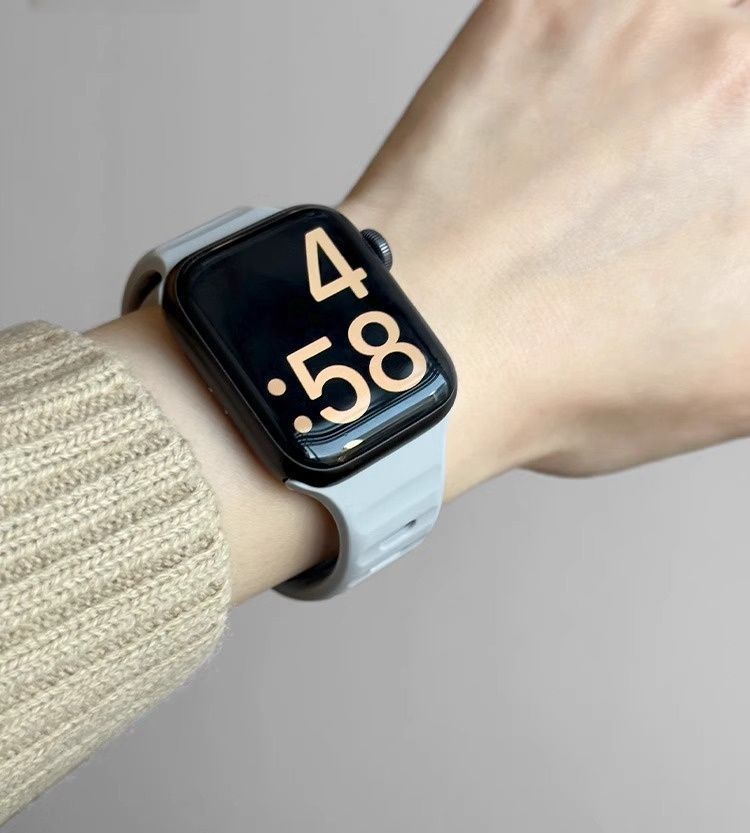 アップルウォッチバンド 通気性抜群シリコン製スポーツバンド