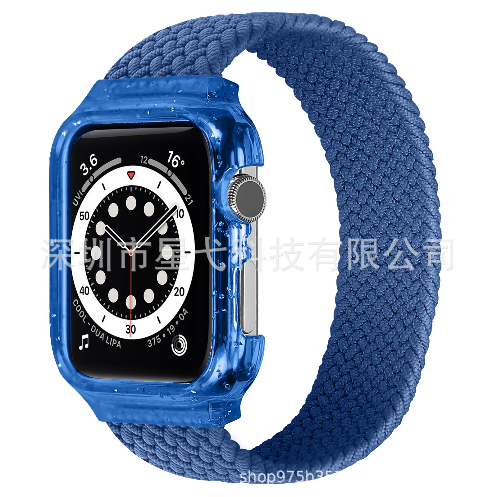 アップルウォッチバンド 編み込みデザイン透明ケース付きソロループ